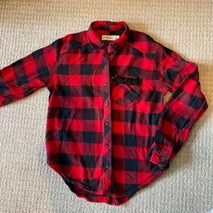Abercrombie Kids flannel shirt with sequin pocket. Size 9/10.